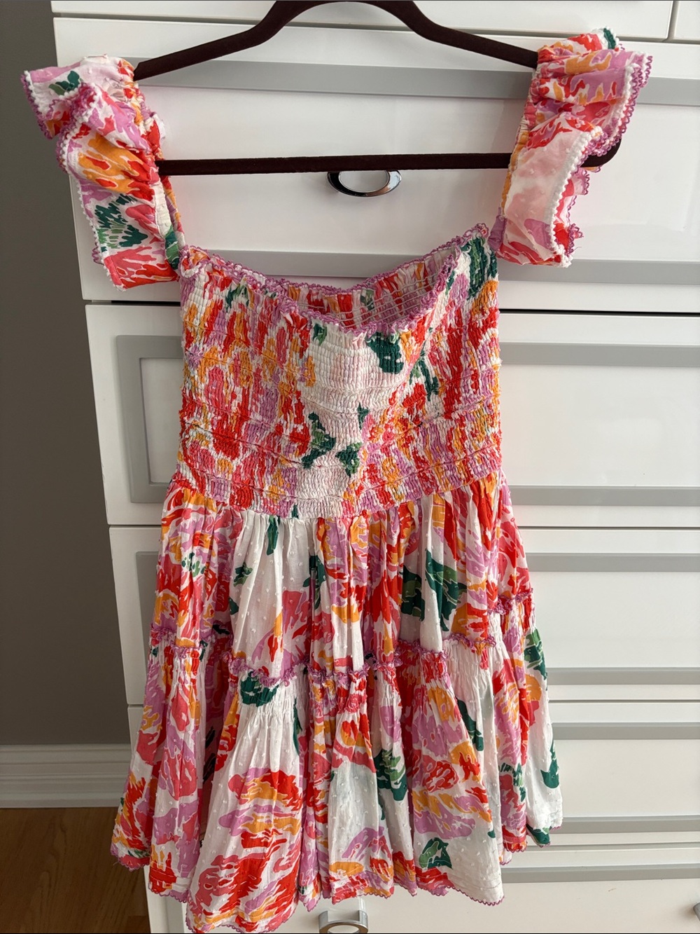 Poupette St. Barth Girls' Floral Sundress in Pink, Orange & Green